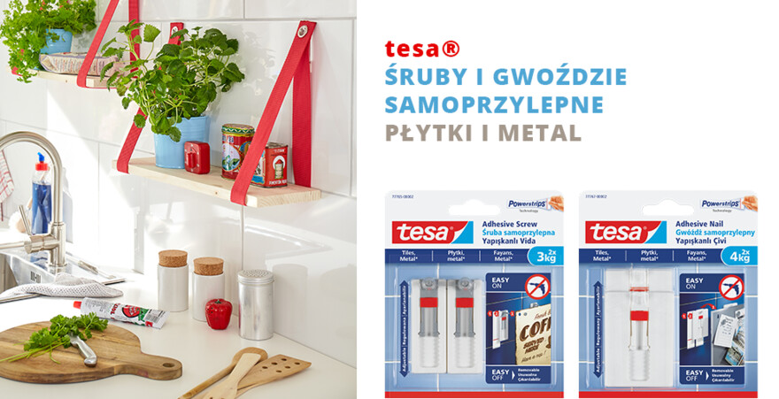 tesa® Śruby i gwoździe samoprzylepne, płytki i metal